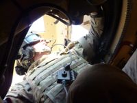 A gunner in an MRAP. / Credit:Rebecca Murray/IPS.
